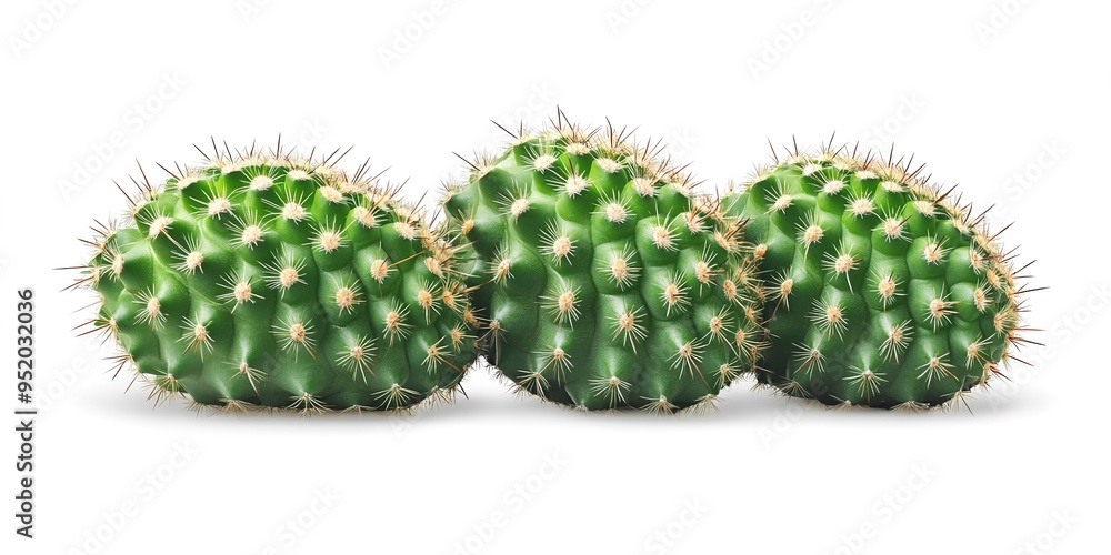 Fototapeta premium Green cactus isolated on white background. 