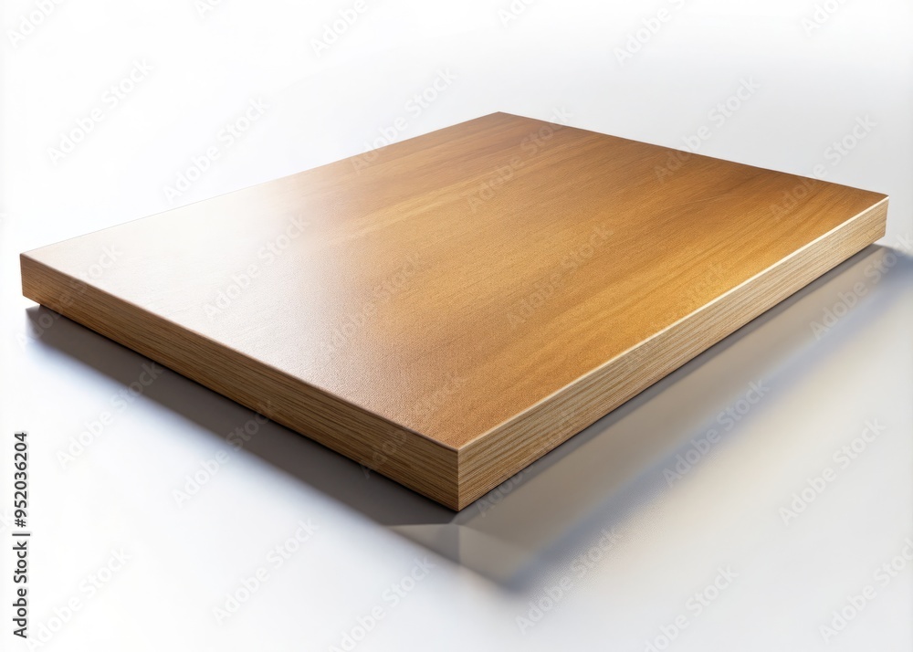 Fototapeta premium A single HDF board, positioned at a 45-degree angle, with a subtle gradient effect to accentuate its smooth, matte finish.