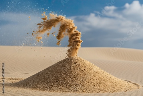 Sand Plume Storm Dispersing Tiny Particles on Clear Background photo