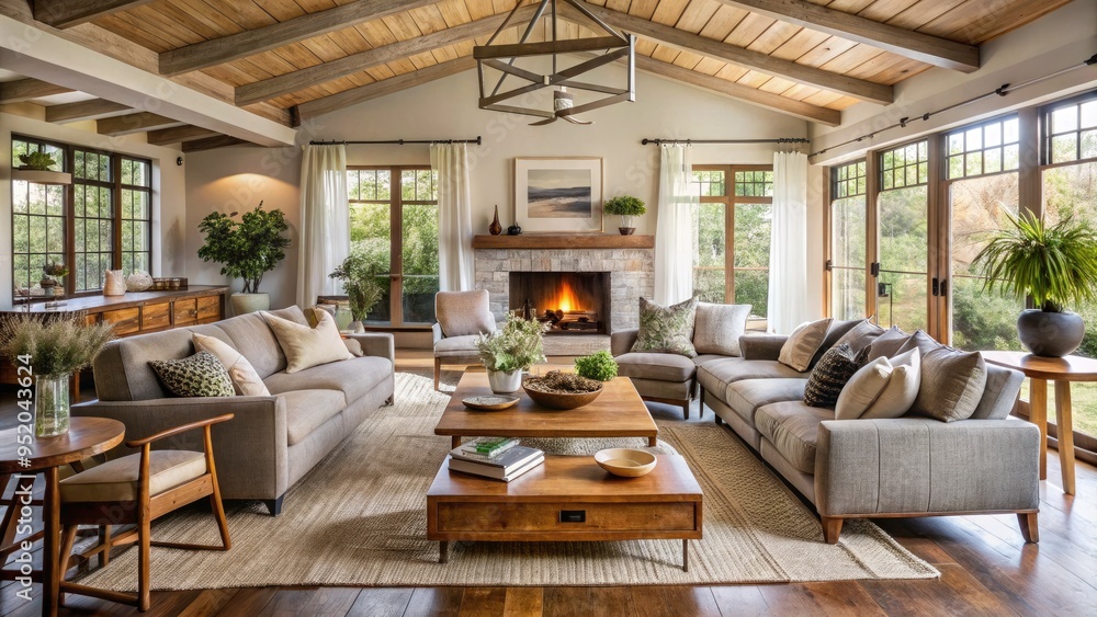 ranch house reborn with modern amenities, rustic accents, and natural textiles in a soft, organic color palette with a cozy, laid-back mood ranch house reborn with modern amenities, rustic accents, and natural textiles in a soft, organic color palette with a cozy, laid-back mood