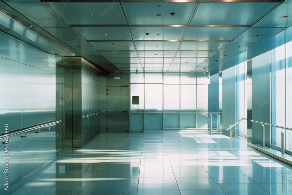 A sleek, sunlit hallway within a modern building, characterized by its glass-paneled walls and minimalist design. A sleek, sunlit hallway within a modern building, characterized by its glass-paneled walls and minimalist design.