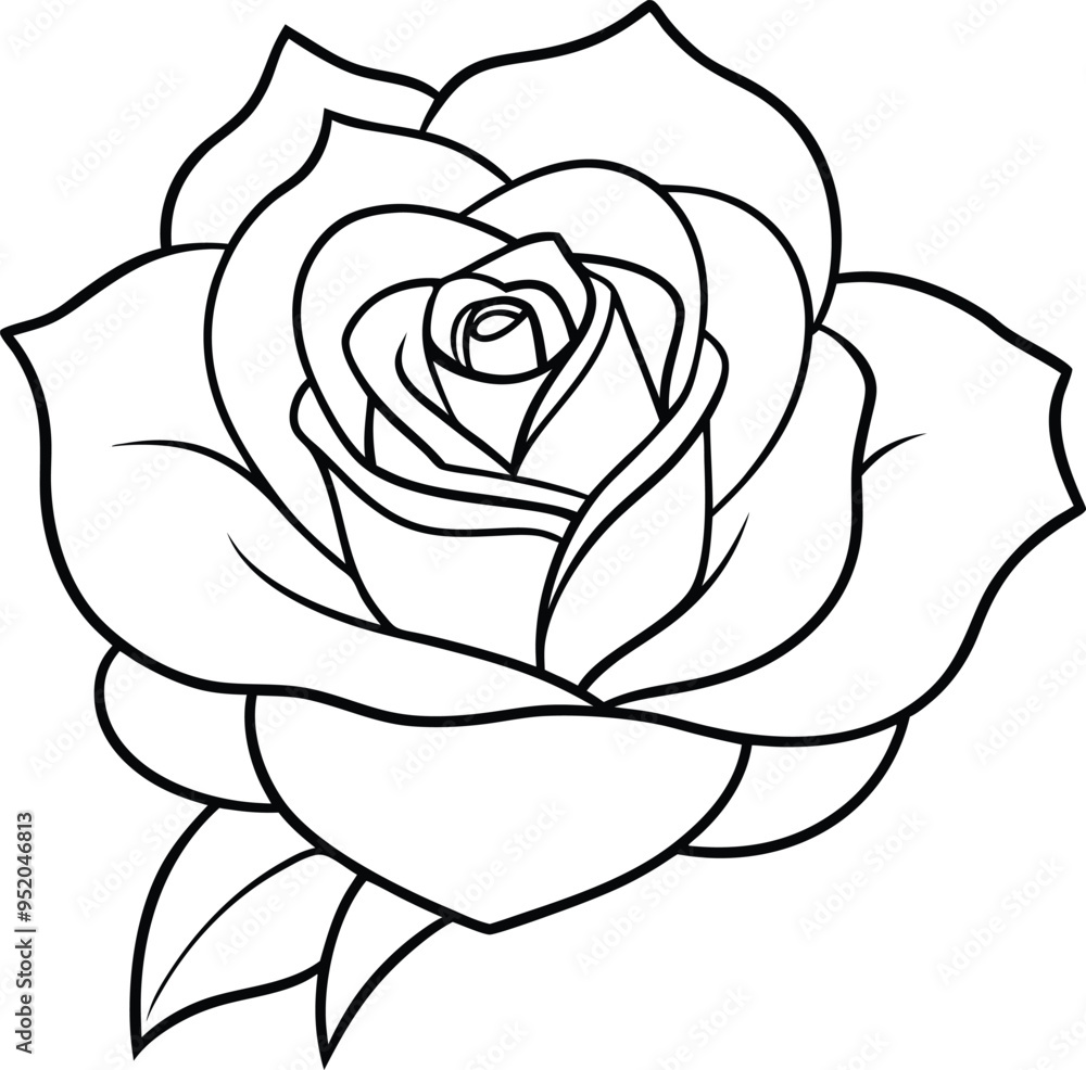 Detailed Flower Outline Creation Detailed Flower Outline Creation