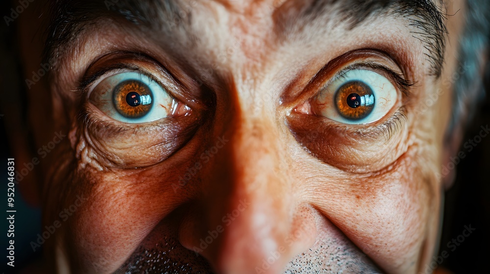 24. A middle-aged person demonstrating eagerness with bright eyes and a wide grin 24. A middle-aged person demonstrating eagerness with bright eyes and a wide grin