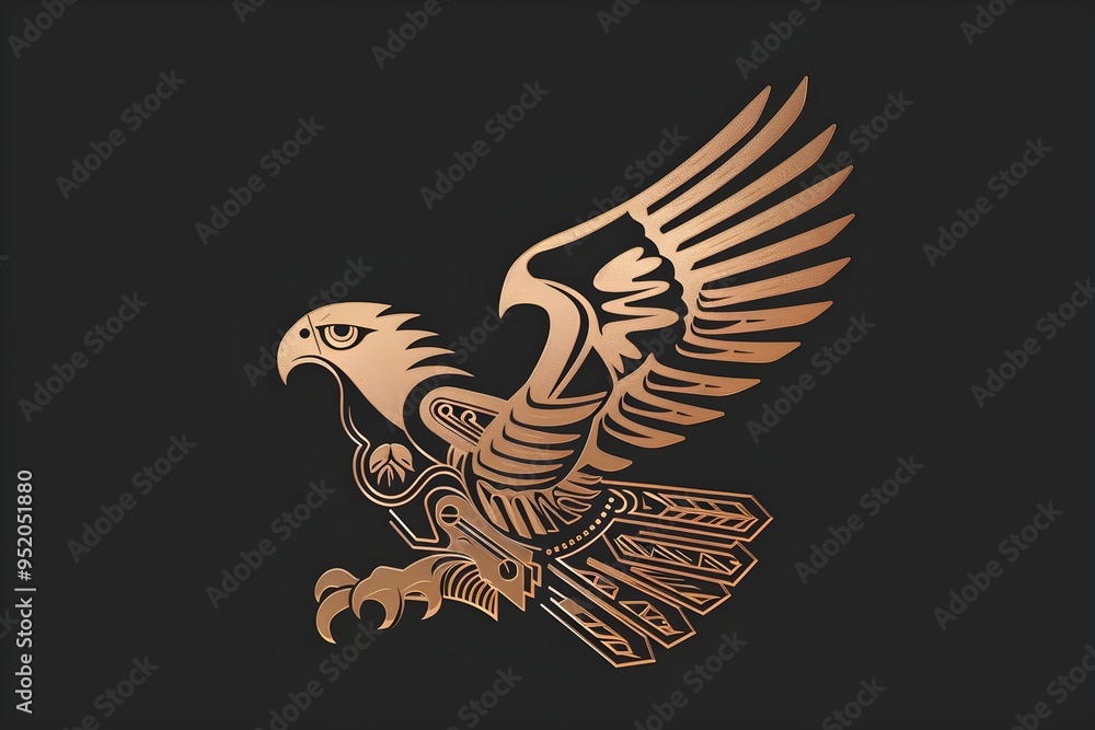 Obraz premium Sleek Mechanical Eagle Logo Icon for Corporate Brand Identity