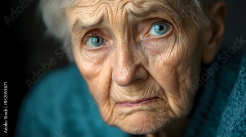 148. An elderly person expressing disappointment with a downcast look and sad eyes