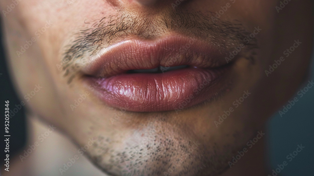 A close-up shot of a personâs lips slightly parted, capturing the emotion of surprise or anticipation. A close-up shot of a personâs lips slightly parted, capturing the emotion of surprise or anticipation.