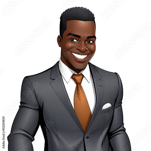 african business man cartoon no background