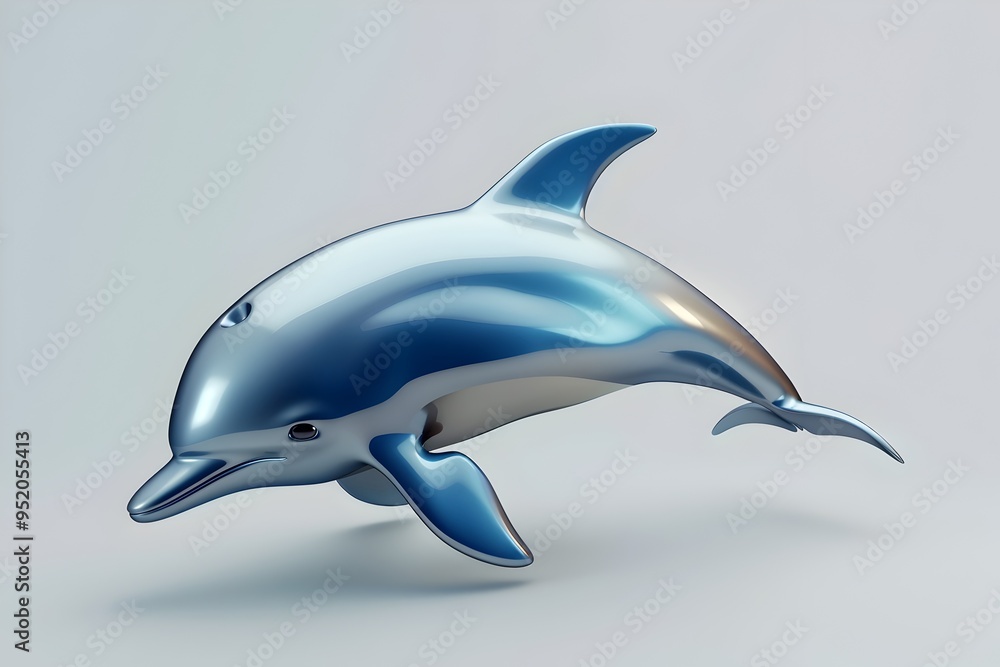 Obraz premium Sleek Robotic Dolphin Logo Symbol for Digital Brand Identity and Aquatic Business