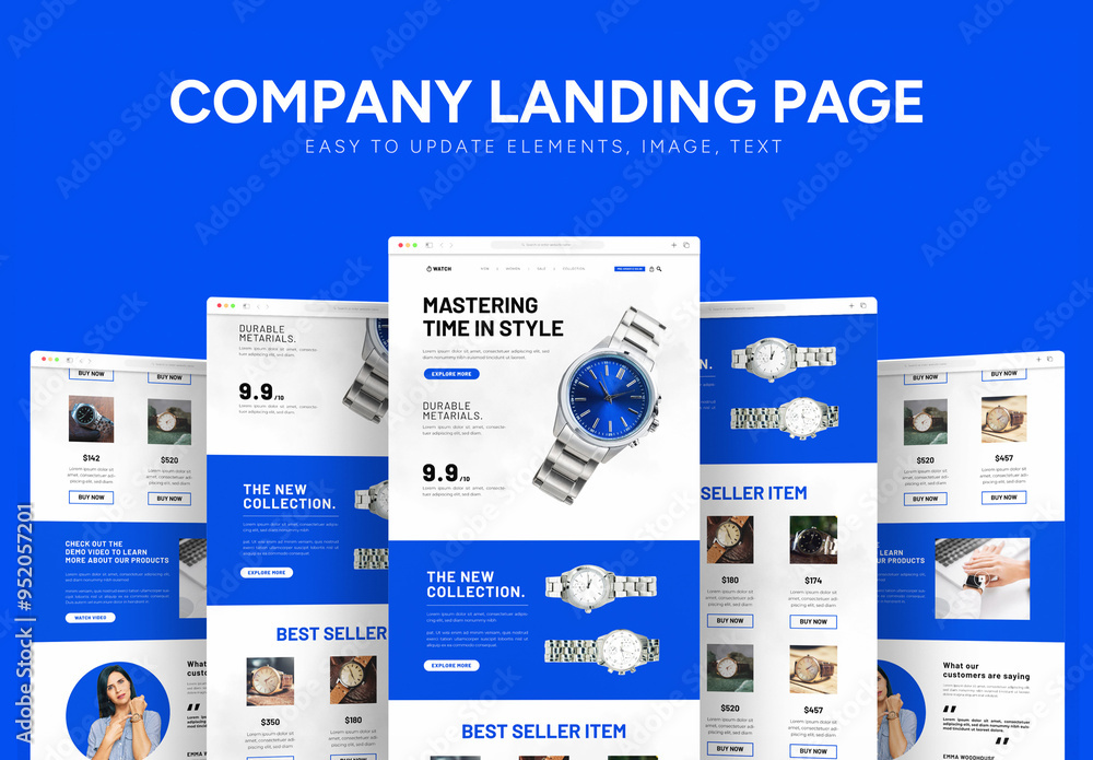 Smart Watch Landing Page Stock Template | Adobe Stock