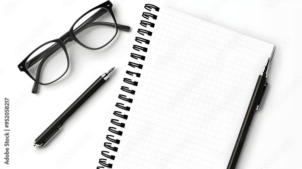Blank Notepad on White Background with Ample Space for Text Blank Notepad on White Background with Ample Space for Text