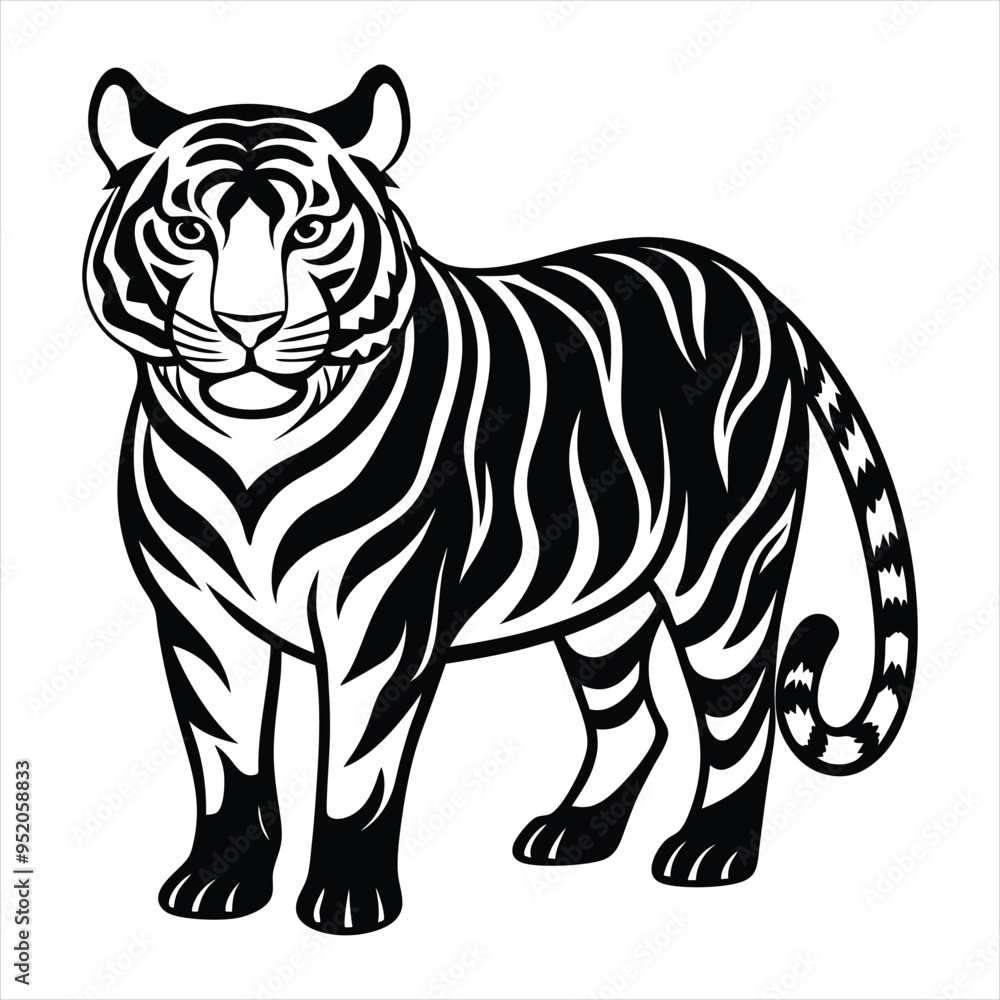 Naklejka premium tiger silhouette vector