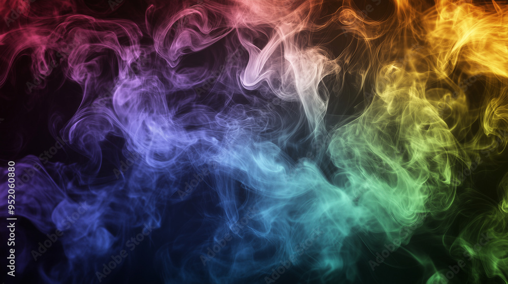 Obraz premium Colorful dust smoke wallpaper background, 2 color grade, horizontal image texture