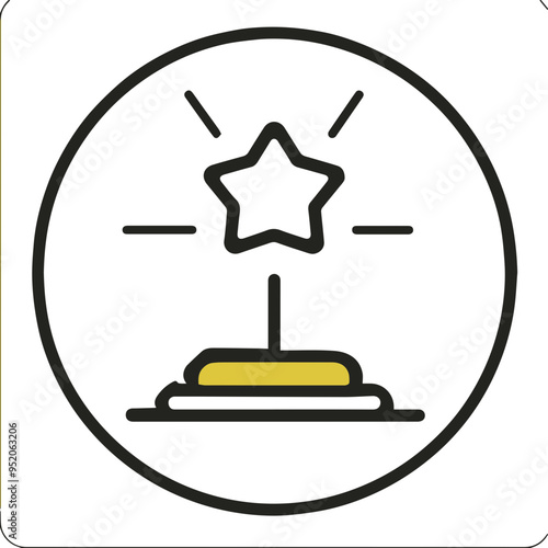 스타 아이콘, 보상, 업적을 나타내는 상징적인 그림