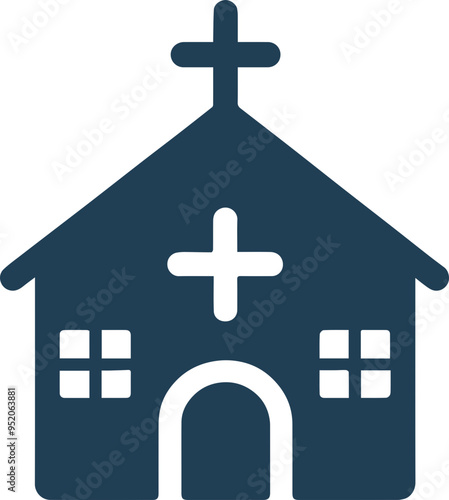 교회 아이콘, 종교적 건축물을 상징하는 교회 건물 그림