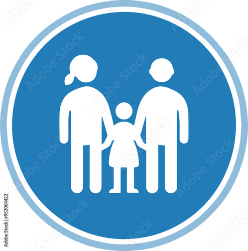 가족 보호를 상징하는 부모와 아이 아이콘