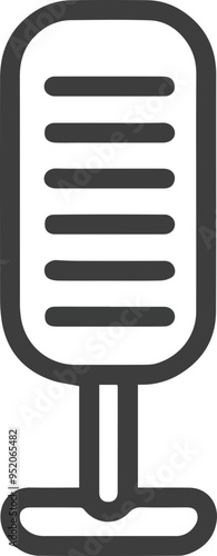 레트로 스타일 마이크를 상징하는 간단한 마이크 아이콘
