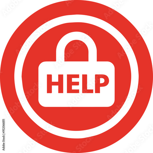 도움을 요청하는 자물쇠 모양의 아이콘 이미지