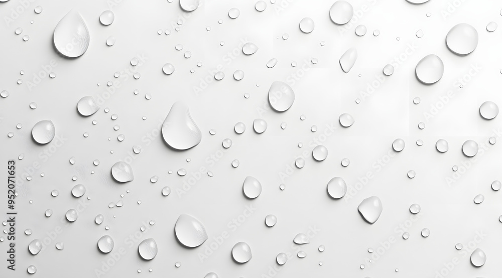 “Top View of Water Drops on a White Background, Highlighting Purity and Freshness, Ideal for Visual Content Related to Clean Water, Environmental Themes, and Minimalist Design Projects Emphasizing Sim “Top View of Water Drops on a White Background, Highlighting Purity and Freshness, Ideal for Visual Content Related to Clean Water, Environmental Themes, and Minimalist Design Projects Emphasizing Sim