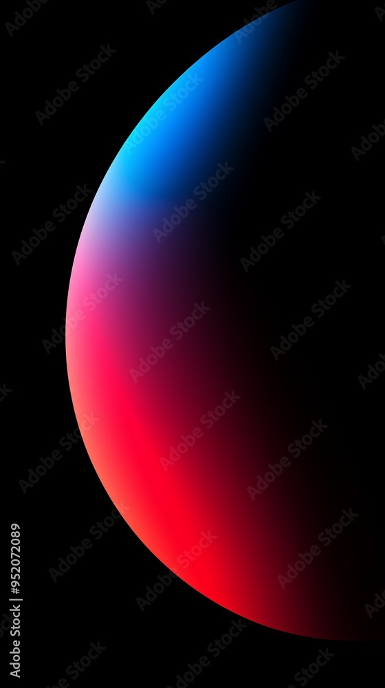 Abstract gradient sphere in vibrant blue and red Abstract gradient sphere in vibrant blue and red