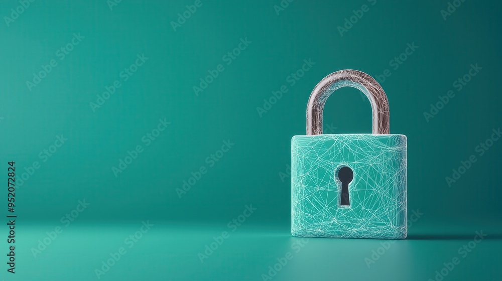 A close-up of a turquoise padlock on a solid color background, symbolizing security and protection. A close-up of a turquoise padlock on a solid color background, symbolizing security and protection.