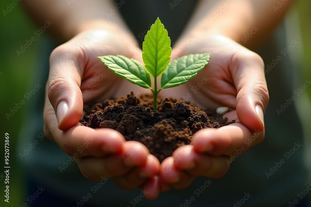 the hands hold the earth and the growing tree the hands hold the earth and the growing tree