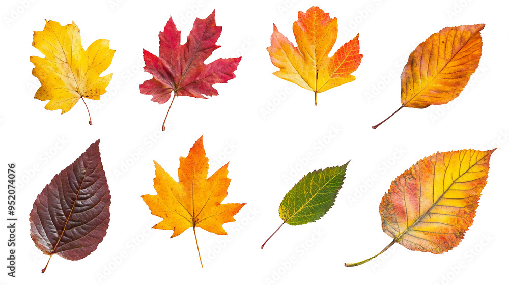 Autumn leaves on a transparent background, PNG. Autumn leaves on a transparent background, PNG.