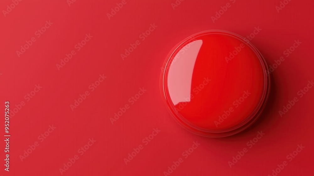 A vibrant red button against a smooth red background, showcasing glossy texture and modern design for various creative uses. A vibrant red button against a smooth red background, showcasing glossy texture and modern design for various creative uses.
