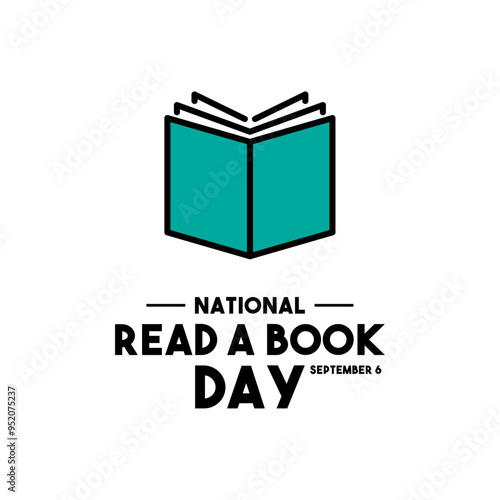 National Read A Book Day. September 6. White background. Flat design vector.