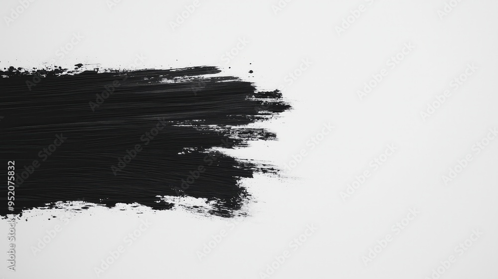 Abstract black paint stroke on a white background, perfect for artistic designs, backgrounds, and creative projects. Abstract black paint stroke on a white background, perfect for artistic designs, backgrounds, and creative projects.