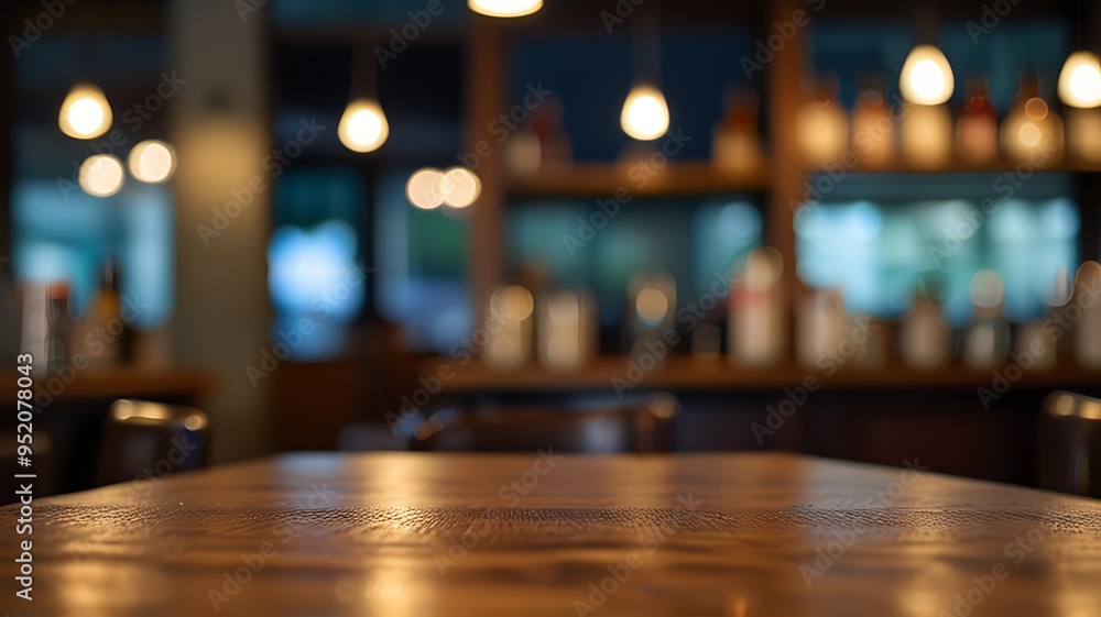 Fototapeta premium coffee bar blurred background with bokeh