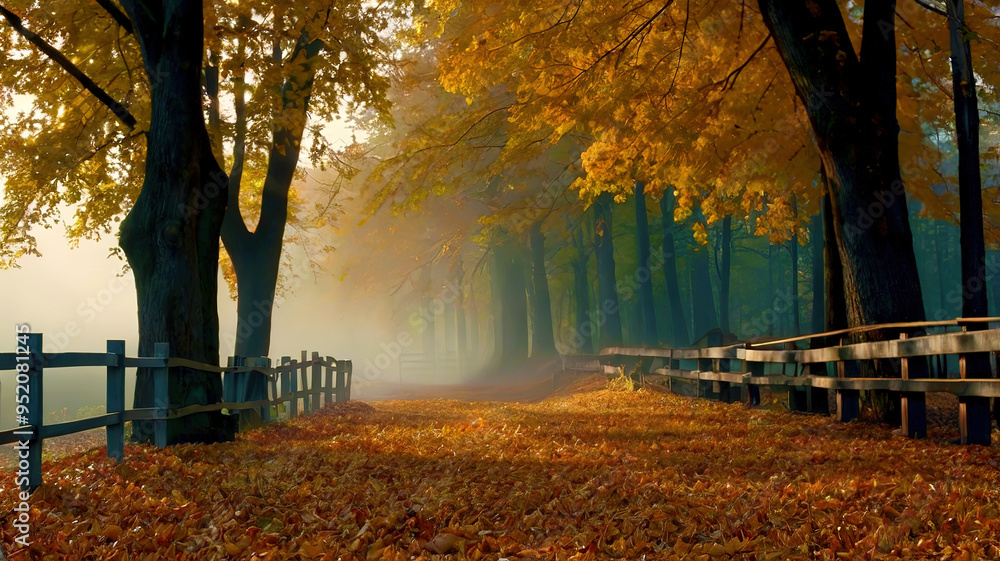 Obraz premium Autumn in the forest Background