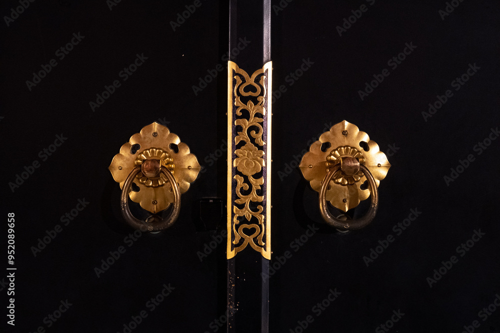 Japanese doorknob in Shinto Shrine or Temple