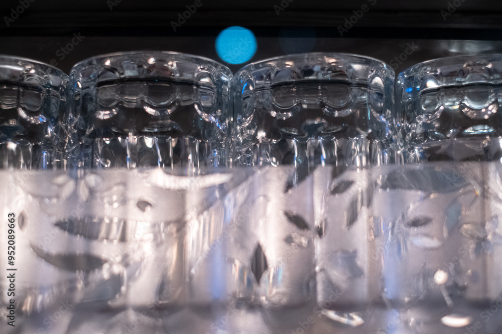 Stacks of drinking glass