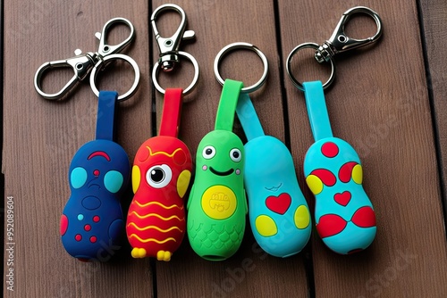 Vibrant Silicone Keychain Fun Keyring Accessories with Colorful Designs and Playful Holders