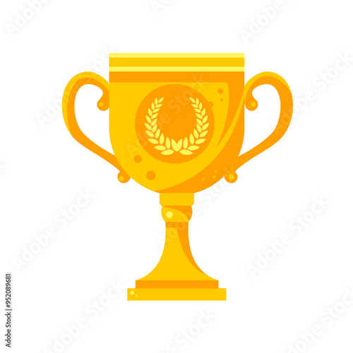 Gold cup, trophy, victory - vector illustration