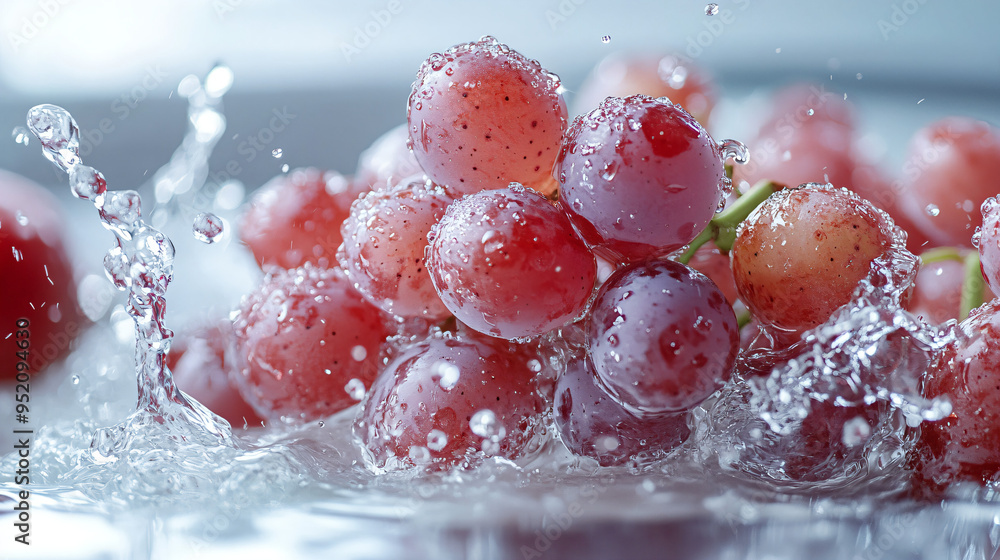 Surrealistic Grape Splash with Grapes Floating in Air Surrealistic Grape Splash with Grapes Floating in Air