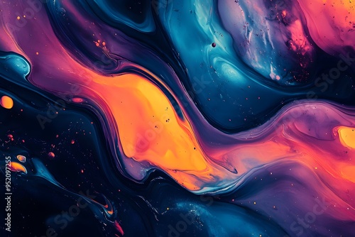 Abstract Swirls of Vibrant Colors