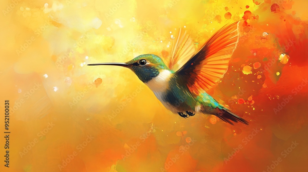 Abstract Colorful Hummingbird Illustration Abstract Colorful Hummingbird Illustration