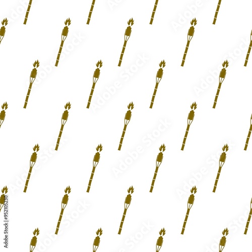Wallpaper Mural Tiki torch icon seamless pattern on white Torontodigital.ca