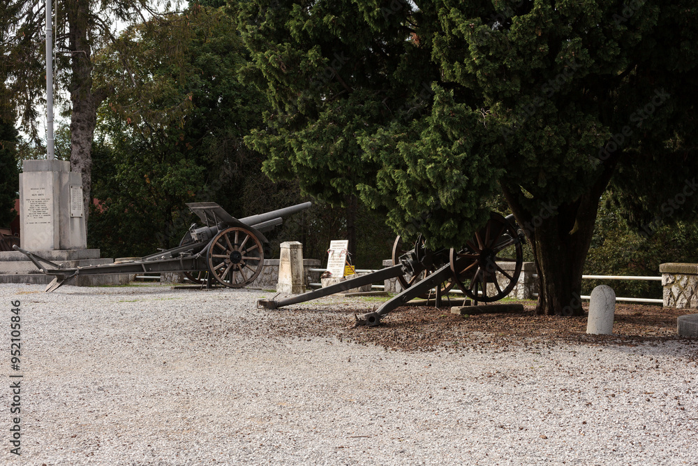 Artillery, Monte San Michele open-air museum of the World War I, Italy Artillery, Monte San Michele open-air museum of the World War I, Italy
