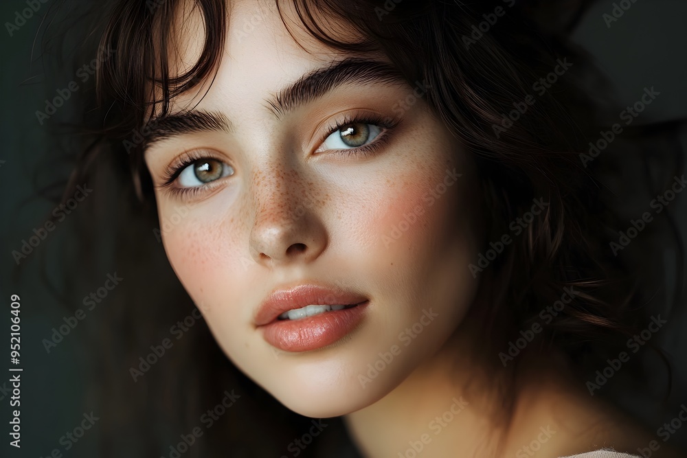 Mesmerizing Female Portrait with Captivating Expression and Elegant Makeup Mesmerizing Female Portrait with Captivating Expression and Elegant Makeup