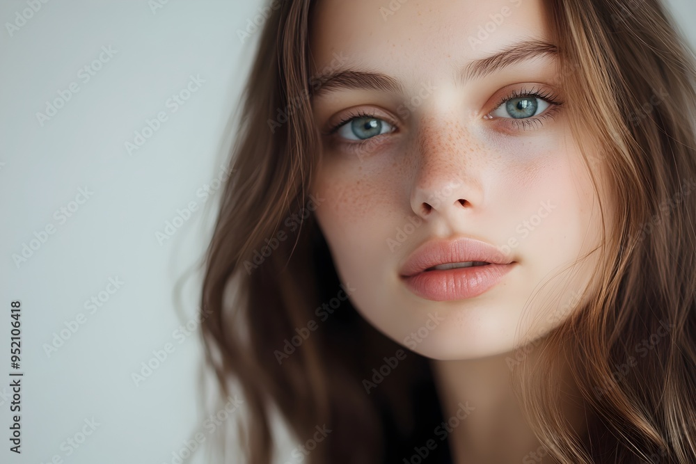 Striking Poise and Ethereal Beauty - Captivating Feminine Portrait of a Serene Young Woman Striking Poise and Ethereal Beauty - Captivating Feminine Portrait of a Serene Young Woman