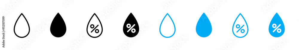 Water, oil, tear drop icons. Water drop icon set. Raindrop sign Water, oil, tear drop icons. Water drop icon set. Raindrop sign