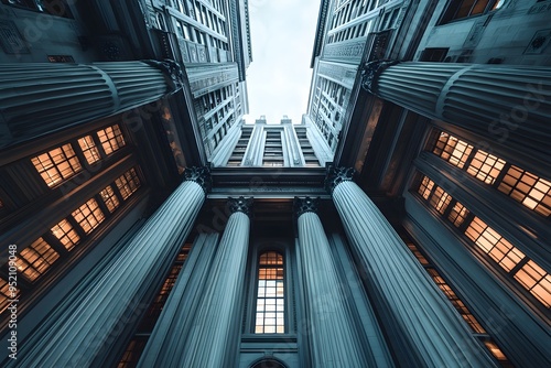 Upward View of Classic Architecture