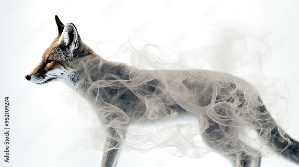 Fototapeta premium animals emerging from smoke