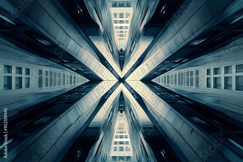 Abstract Cityscape with Geometric Symmetry