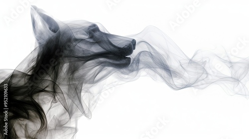 animals emerging from smoke