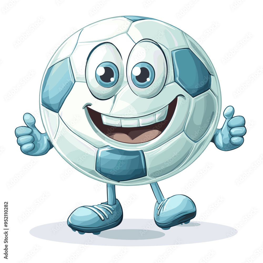 vector character soccer ball on white background .Generative AI vector character soccer ball on white background .Generative AI