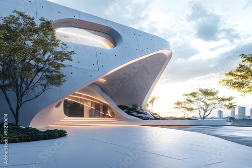 Modern Architecture Design Building Entrance