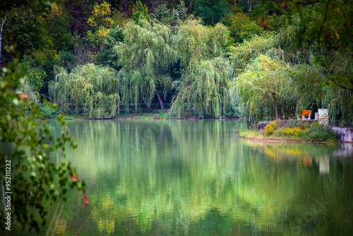 Landscape view from little lake in Bulgaria, Borovo oko, city Targovishe